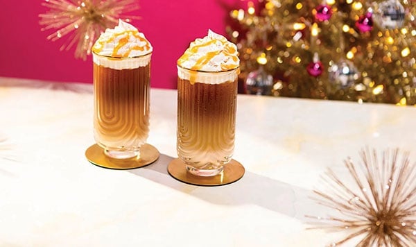 iced gingerbread caramel lattes
